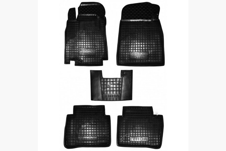 Nissan Tiida 2004-2011 Dywaniki gumowe z rantem (Autogumm) Image