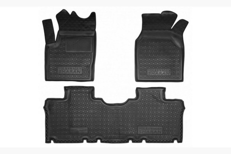 Volkswagen Sharan 1995-2010 Dywaniki gumowe z rantem 1995-2000 5 miejsc (Autogumm) Image