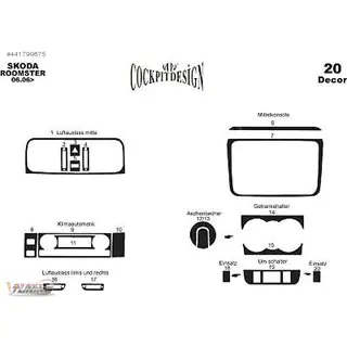 Nakładki na deskę rozdzielczą (Meric) Skoda Roomster 2006-2015 zdjęcia 4