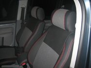 Volkswagen Caddy 2004-2010 Pokrowce Samochodowe (Skóra Syntetyczna↗Tkanina, Premium) Przednie fotele (1+1) zdjęcia 2