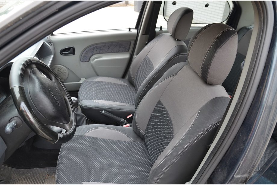 Dacia Logan I 2005-2008 Nowość! Dedykowane pokrowce samochodowe z ekoskóry Brothers Premium Image