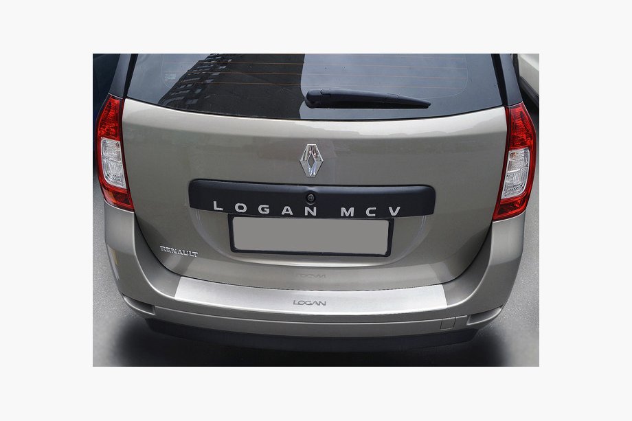Renault Logan MCV 2013-2022 Nakładka na tylny zderzak z rantem NataNika (stal nierdzewna) Zdjęcia 1