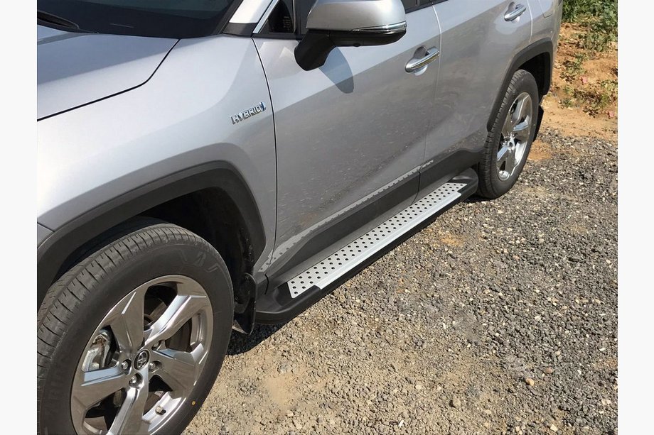 Toyota Rav 4 2019–2025 Progi boczne Allmond Grey (2 szt., aluminium) Image