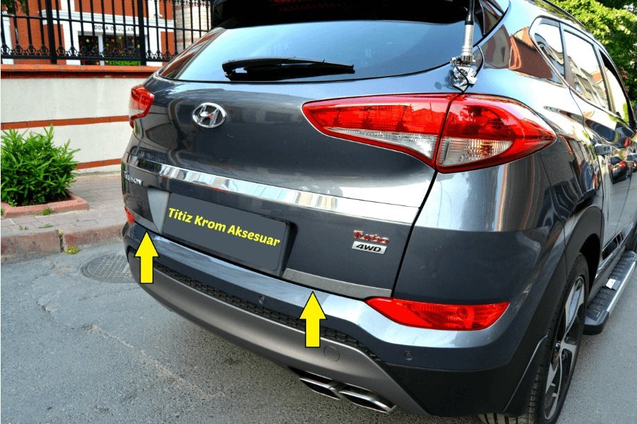 Hyundai Tucson TL 2016-2021 Nakładka na listwę bagażnika (2 szt., stal nierdzewna) Image