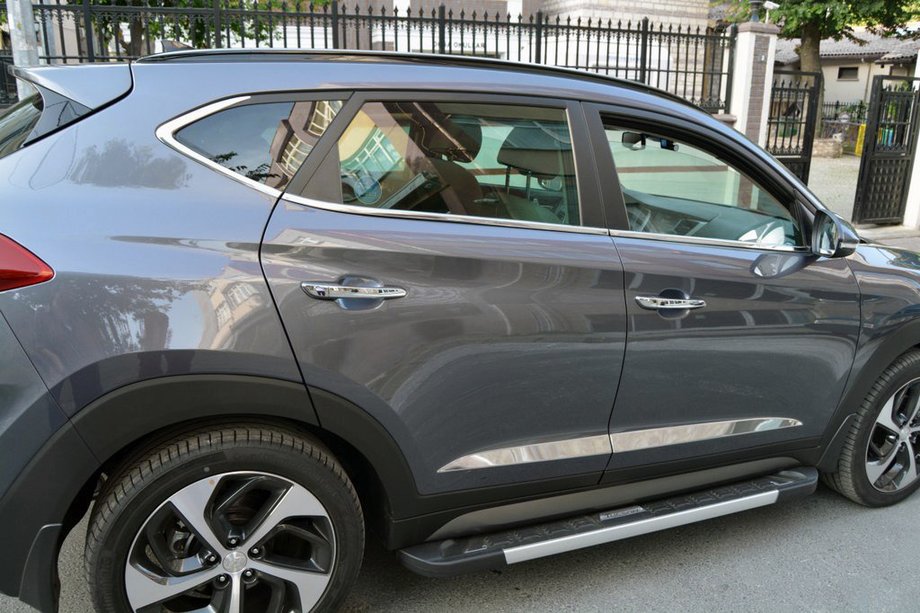 Hyundai Tucson TL 2016-2021 Listwy drzwiowe (szerokie, 4 szt, stal nierdzewna) Image
