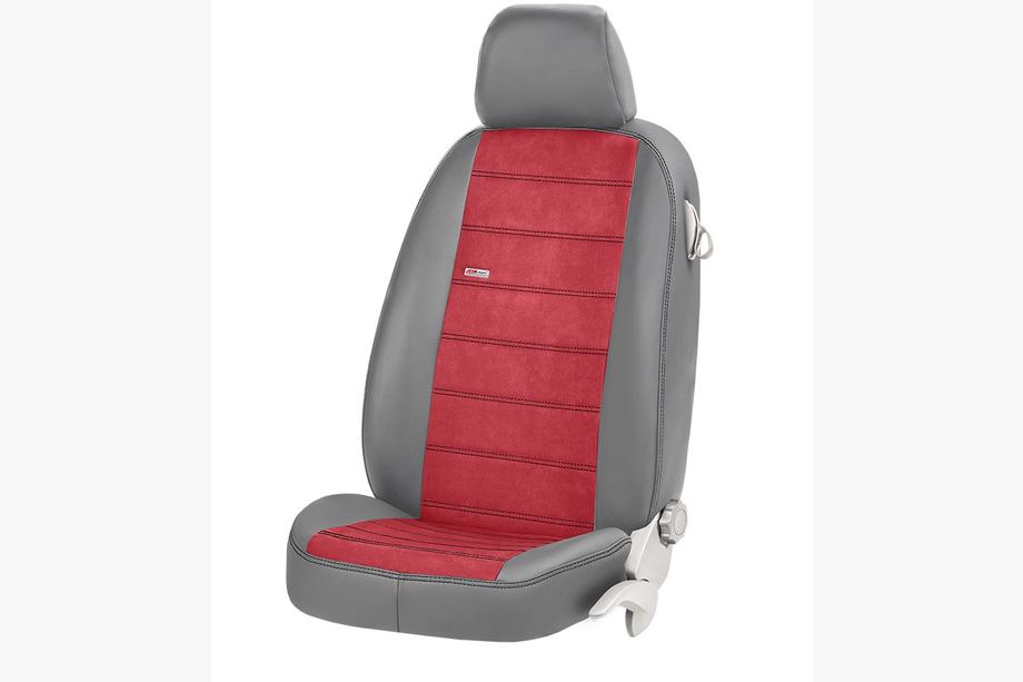 VAZ 2110-21115 1995-2015 Pokrowce Samochodowe Skóra Ekologiczna+Tkanina+Alcantara Antara (Komplet Pełny) Zdjęcia 17