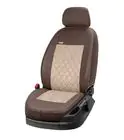 Renault Symbol 1999-2008 Pokrowce samochodowe skóra ekologiczna+tkanina+alcantara Eco Prestige Antara (całe wnętrze) zdjęcia 13