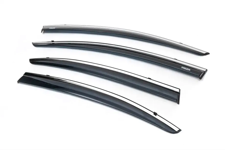 Honda Civic Sedan IX 2011-2016 Deflektory szyb z listwą chromowaną (4 szt, Niken) Image