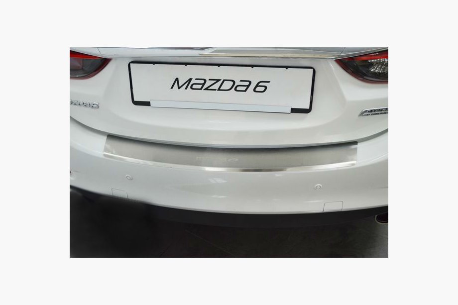 Mazda 6 2012-2024 Nakładka na tylny zderzak z rantem Nataniko (4D, stal nierdzewna) Image