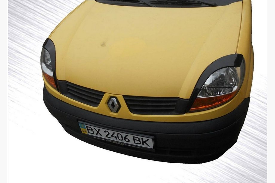 Renault Kangoo 1998-2008 Brewki na Reflektory (2 szt., Czarny ABS) (2003-2008) Czarny Mat Image