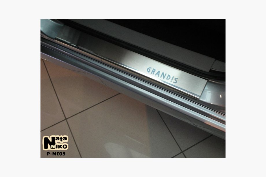 Mitsubishi Grandis 2003-2011 Nakładki progowe Nataniko (2 szt., Stal nierdzewna) Premium - Taśma 3M, 0.8 mm Image