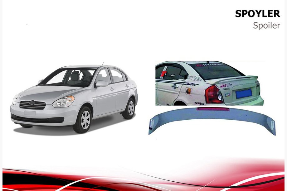Hyundai Accent 2006-2010 Spoiler Niken (zagruntowany do lakierowania) Image