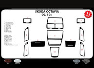 Skoda Octavia II A5 2010-2013 Nakładki na deskę rozdzielczą (Meric, Turcja) Aluminium zdjęcia 5