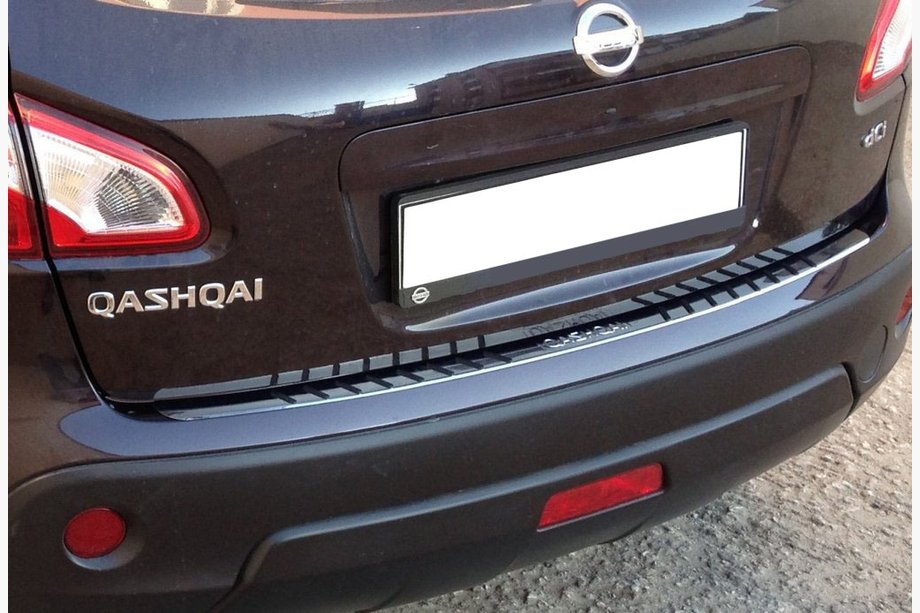 Nissan Qashqai 2007-2010 Nakładka na tylny zderzak z gumowymi wstawkami (stal nierdzewna) Image