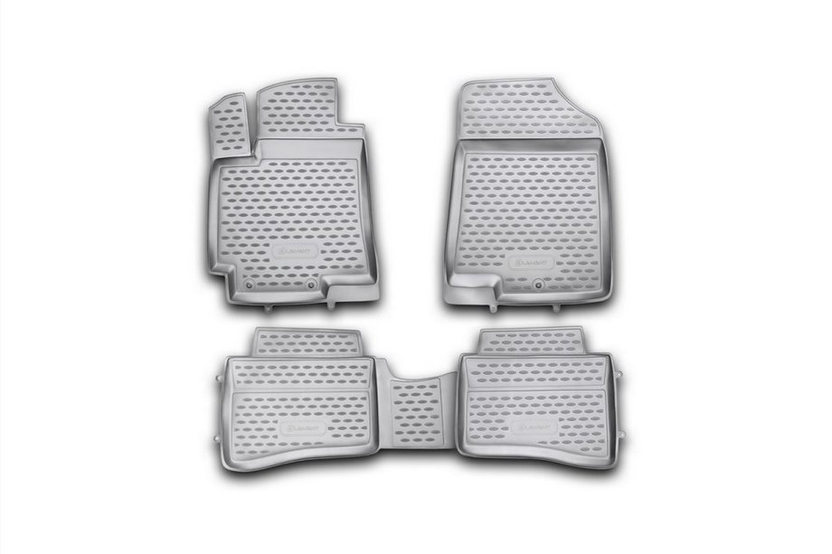Hyundai Accent 2011-2017 Gumowe dywaniki do wnętrza (4 szt, Novline) HB Image