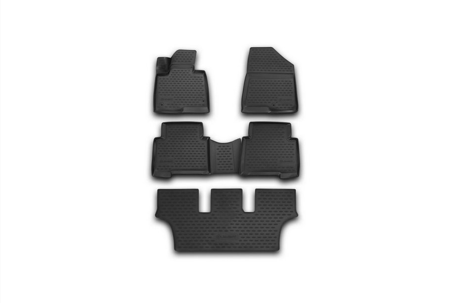 Hyundai Santa Fe 3 2012-2018 Dywaniki gumowe 3D do wnętrza (5 szt, Novline) Grand Image