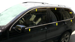 BMW X5 E53 1999–2006 Kompletne listwy ozdobne okien stal nierdzewna (12 szt.) zdjęcia 1