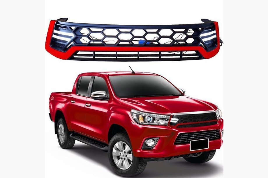 Toyota Hilux 2015- Przedni Grill z LED Czarny Image