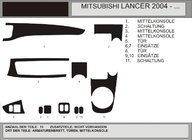 Mitsubishi Lancer 9 2004-2008 Nakładki na deskę rozdzielczą (Hartman) Aluminium zdjęcia 1