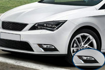 Seat Leon 2013-2020 Nakładki na światła przeciwmgielne (2 szt., stal nierdzewna) zdjęcia 1
