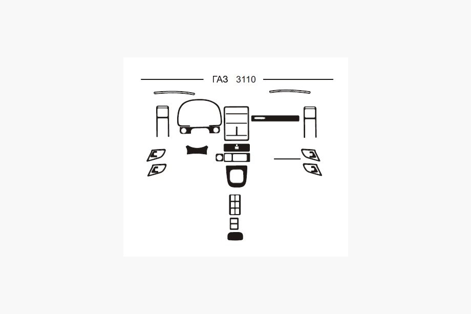GAZ-31 1981-1992 Nakładki na deskę rozdzielczą (Hartman) Aluminium Image