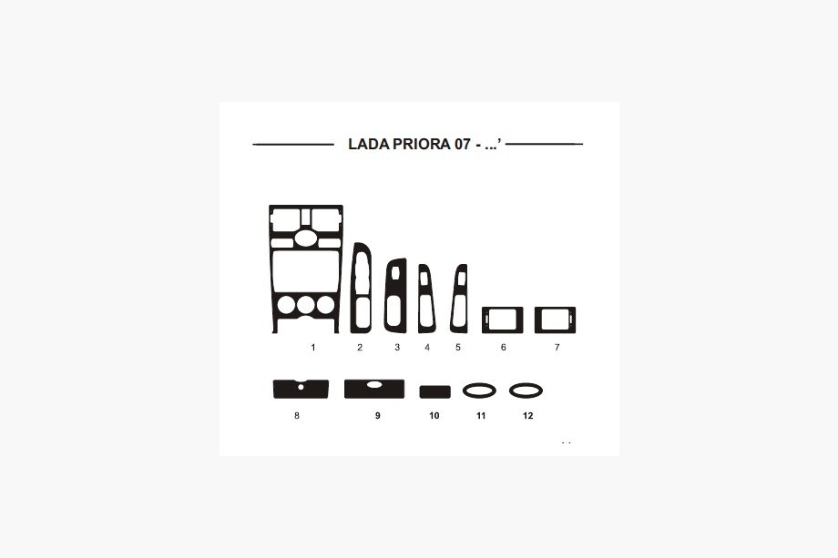 Lada Priora 2007-2018 Nakładki na deskę rozdzielczą (Hartman) Image