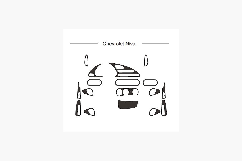 Chevrolet Niva 1998-2020 Nakładki na deskę rozdzielczą (Hartman) Aluminium Image