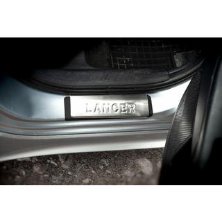 Nakładki progowe stal nierdzewna Omsa 4 szt Mitsubishi Lancer X 2008- zdjęcia 3