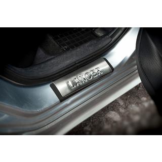 Nakładki progowe stal nierdzewna Omsa 4 szt Mitsubishi Lancer X 2008- zdjęcia 4