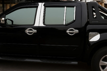 Nissan Navara 2006-2015 Nakładki na słupki chromowane (6 szt, stal nierdzewna) zdjęcia 1