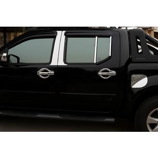 Nakładki na słupki chromowane (6 szt, stal nierdzewna) Nissan Navara 2006-2015 zdjęcia 1