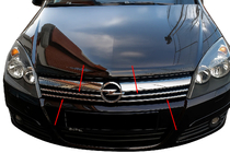 Opel Astra H 2004-2013 Chromowane Nakładki na Grill (4 szt., Stal Nierdzewna) zdjęcia 1