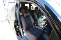 Toyota Land Cruiser Prado 120 2002-2009 Pokrowce samochodowe skóra ekologiczna+tkanina+alcantara Antara A088 (całe wnętrze) zdjęcia 3