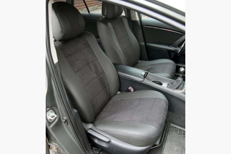 Toyota Avensis 2009-2018 Pokrowce samochodowe ekoskóra+tkanina+alcantara Antara A001 (pełne wnętrze) Image