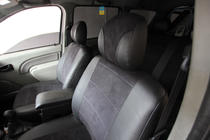 Renault Logan I 2005-2008 Pokrowce samochodowe ekoskóra+tkanina+alcantara Antara A001 (pełne wnętrze) zdjęcia 6