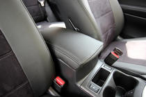 Nissan Qashqai 2014-2021 Pokrowce samochodowe ekoskóra+tkanina+alcantara Antara A001 (pełne wnętrze) zdjęcia 16