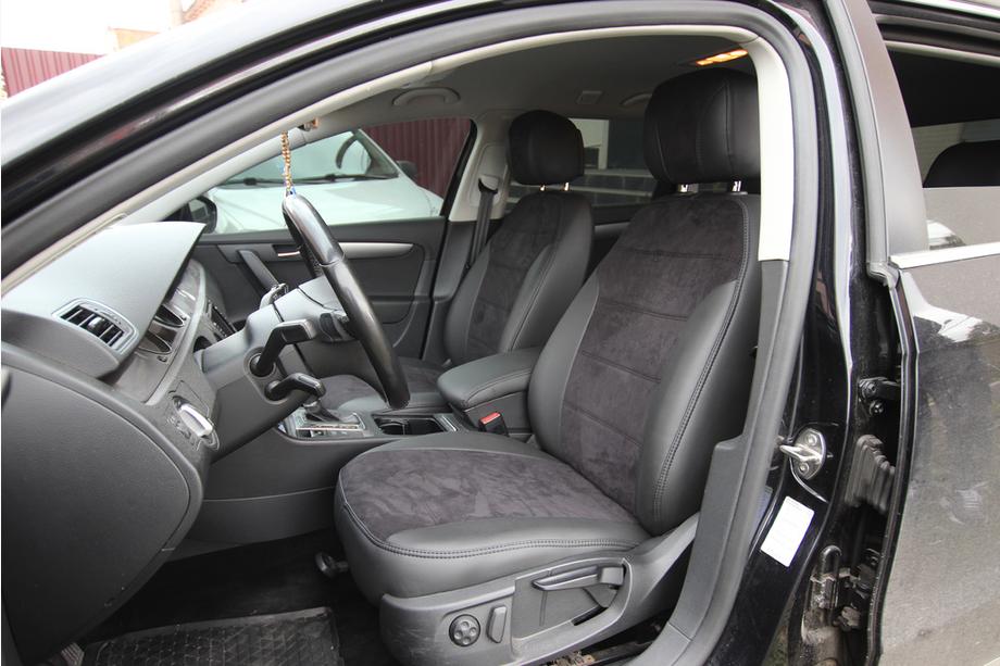 Volkswagen Passat B7 2012-2015 Pokrowce samochodowe ekoskóra+tkanina+alcantara Antara A001 (pełne wnętrze) Zdjęcia 7