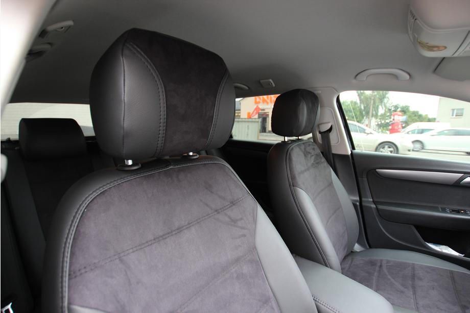 Volkswagen Passat B7 2012-2015 Pokrowce samochodowe ekoskóra+tkanina+alcantara Antara A001 (pełne wnętrze) Zdjęcia 10
