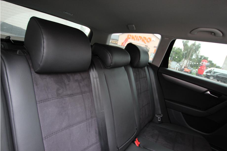 Volkswagen Passat B7 2012-2015 Pokrowce samochodowe ekoskóra+tkanina+alcantara Antara A001 (pełne wnętrze) Zdjęcia 3
