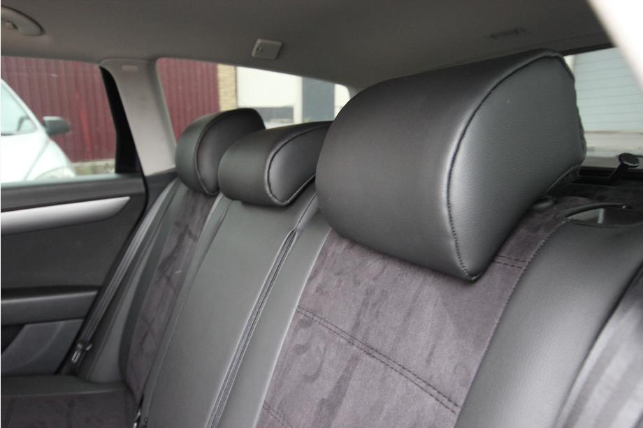Volkswagen Passat B7 2012-2015 Pokrowce samochodowe ekoskóra+tkanina+alcantara Antara A001 (pełne wnętrze) Zdjęcia 4