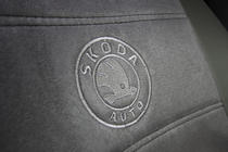 Skoda Octavia II A5 2006-2010 Pokrowce samochodowe ekoskóra+tkanina+alcantara Antara A001 (pełne wnętrze) zdjęcia 5