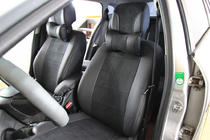 Renault Megane III 2009-2016 Pokrowce samochodowe ekoskóra+tkanina+alcantara Antara A001 (pełne wnętrze) zdjęcia 4