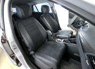 Renault Megane III 2009-2016 Pokrowce samochodowe ekoskóra+tkanina+alcantara Antara A001 (pełne wnętrze) zdjęcia 1