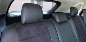 Ford Edge 2014-2024 Pokrowce samochodowe ekoskóra+tkanina+alcantara Antara A001 (pełne wnętrze) zdjęcia 7