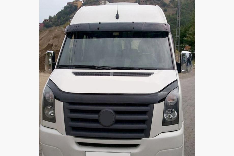 Mercedes Sprinter W906 2006–2018 Daszek na szybę przednią na ramie V2 (czarny połysk, 5mm) Zdjęcia 7