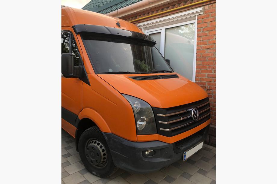 Volkswagen Crafter 2006-2016 Daszek na szybę przednią na ramie V2 (czarny połysk, 5mm) Zdjęcia 7