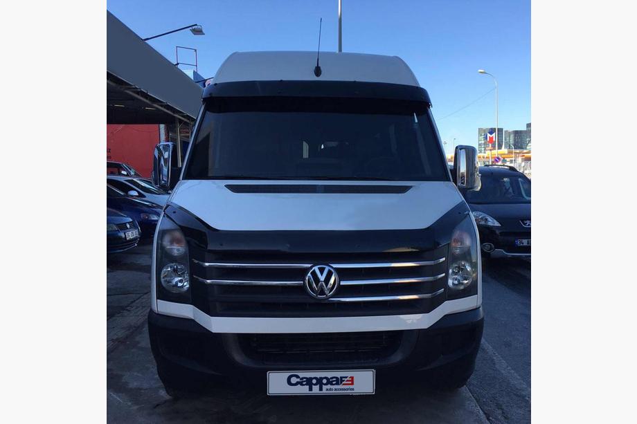 Volkswagen Crafter 2006-2016 Daszek na szybę przednią na ramie V2 (czarny połysk, 5mm) Zdjęcia 9