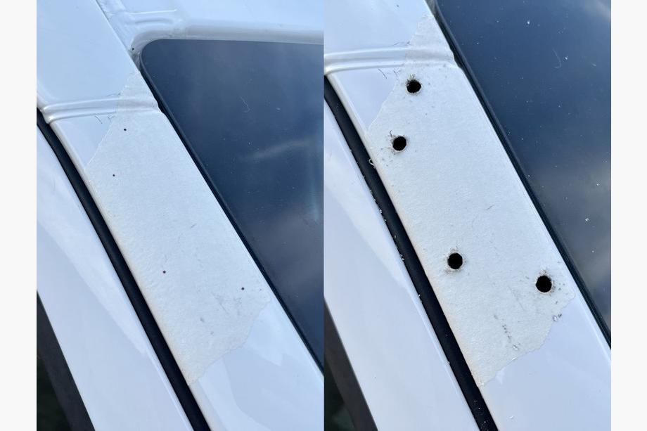 Volkswagen Crafter 2006-2016 Daszek na szybę przednią na ramie V2 (czarny połysk, 5mm) Zdjęcia 3