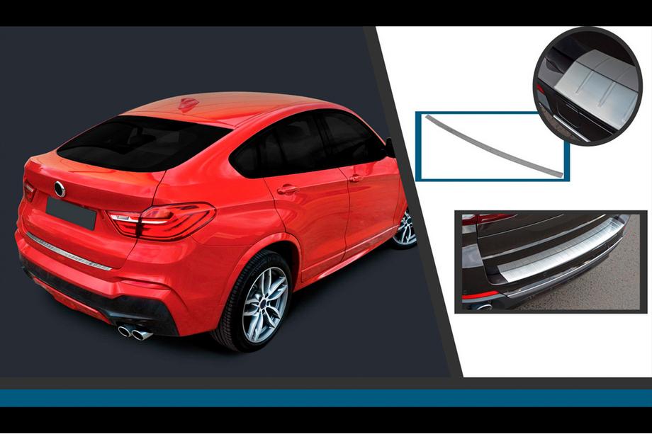 BMW X4 F26 2014-2018 Nakładka na tylny zderzak ze stali nierdzewnej OmsaLine Image