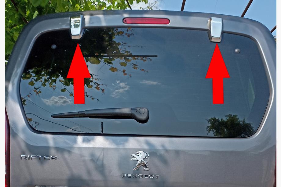 Peugeot Partner/Rifter 2019- Osłony zawiasów tylnych drzwi (2 szt., stal nierdzewna) Image
